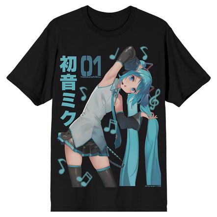 Hatsune Miku Music Notes Unisex Graphic T-Shirt Exclusivité Games Zone